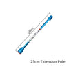 A blue extension pole for an airless paint sprayer, shown diagonally with a measurement line.
