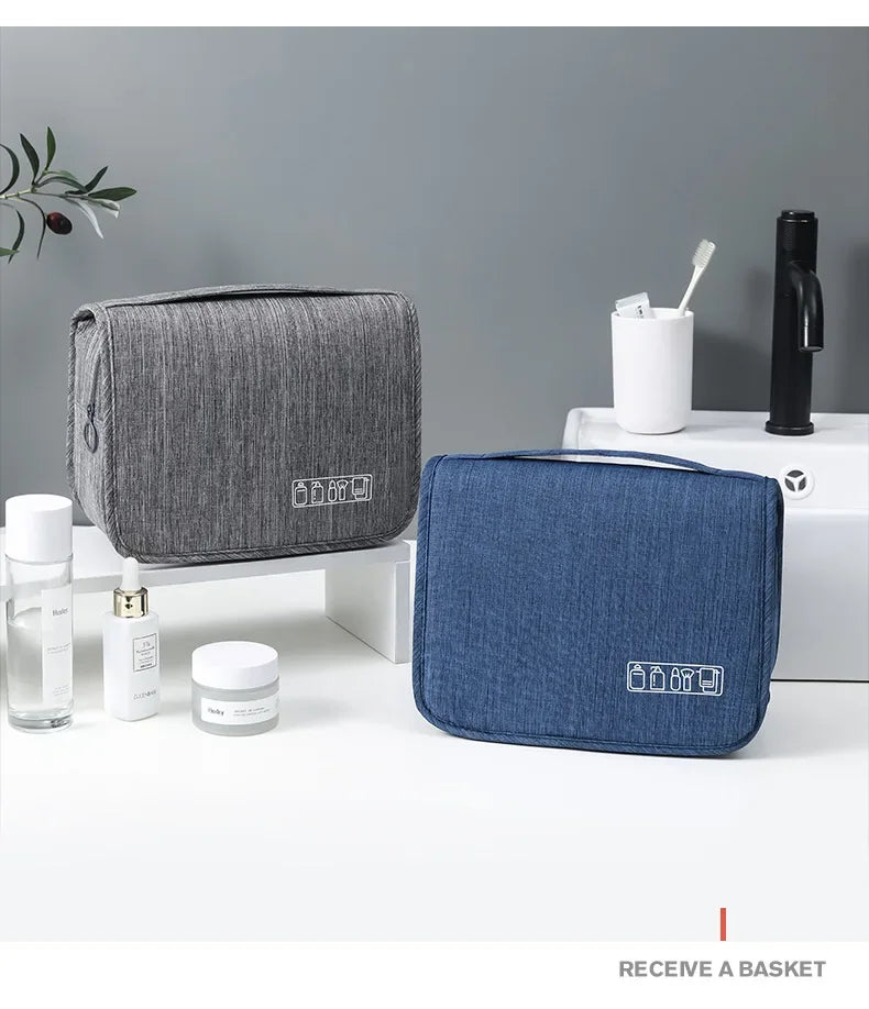 Portable Hanging Travel Toiletry Bag with Waterproof Oxford Fabric