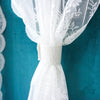 French Lace Sheer Curtains - White Tulle Voile Drapes for Bedroom & Living Room