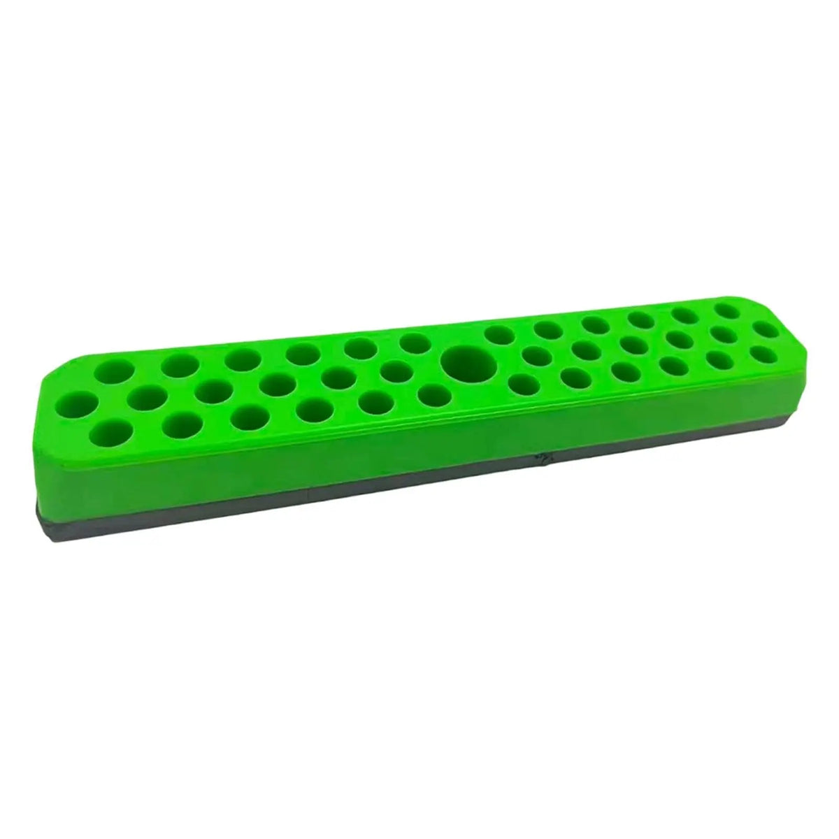 Green magnetic screwdriver bit holder rack with 37 slots