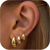 3-Piece Huggie Hoop Earring Set