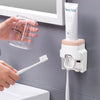 Automatic Wall-Mounted Toothpaste Dispenser with Brush Holder