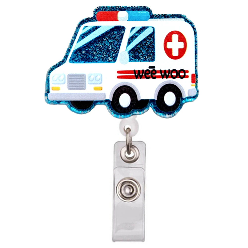 Glitter Acrylic Retractable ID Badge Reel