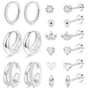 Moon-Shaped Stainless Steel Flatback Earrings