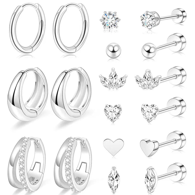 Moon-Shaped Stainless Steel Flatback Earrings
