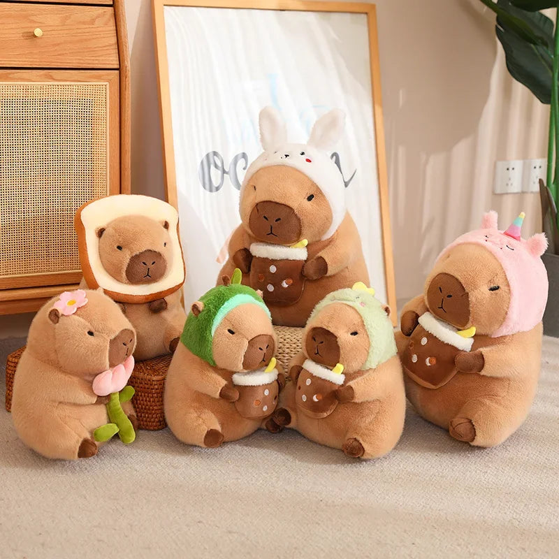 Cute Turtle Backpack Capybara Plush Toy Set