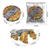 A 360° rotating fidget toy with a deformation robot design shown in various packaging and assembled forms.