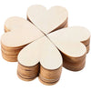 Natural Unfinished Wooden Heart Shapes for DIY Crafts