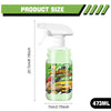 A bottle of InCleanSpy car interior cleaner with a white nozzle and green liquid, shown against a white background.