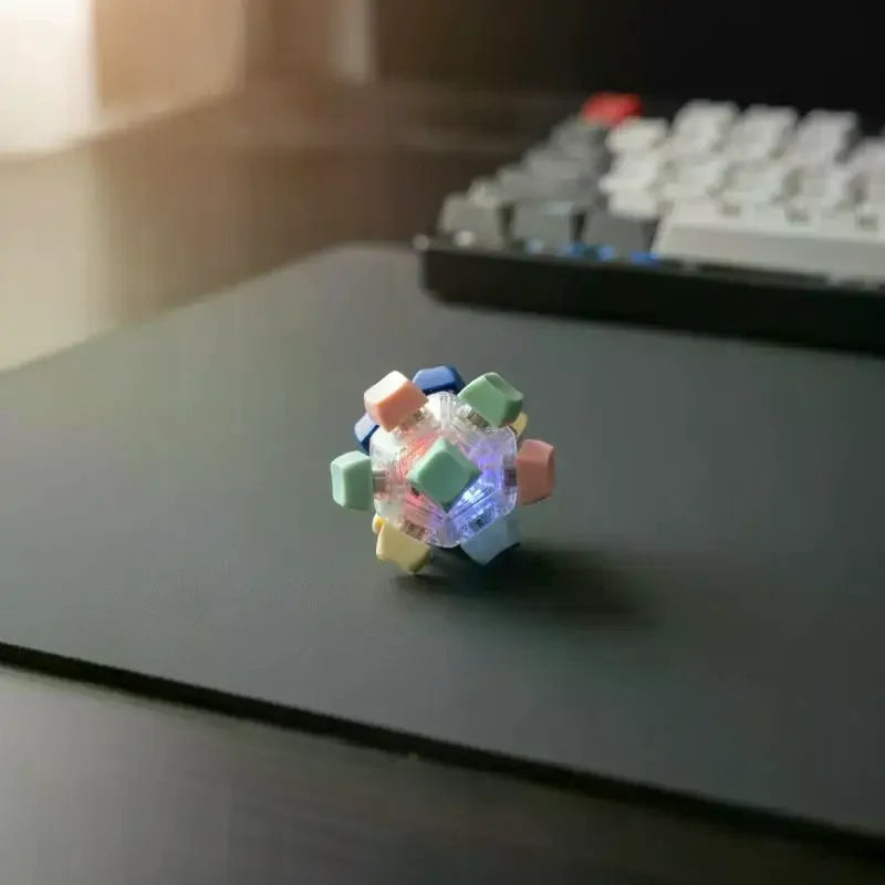 LED Fidget Keychain with 12 Click Buttons
