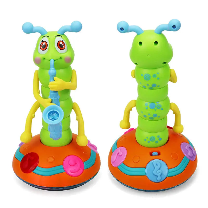 Musical LED Dancing Caterpillar Toy with Saxophone Handle