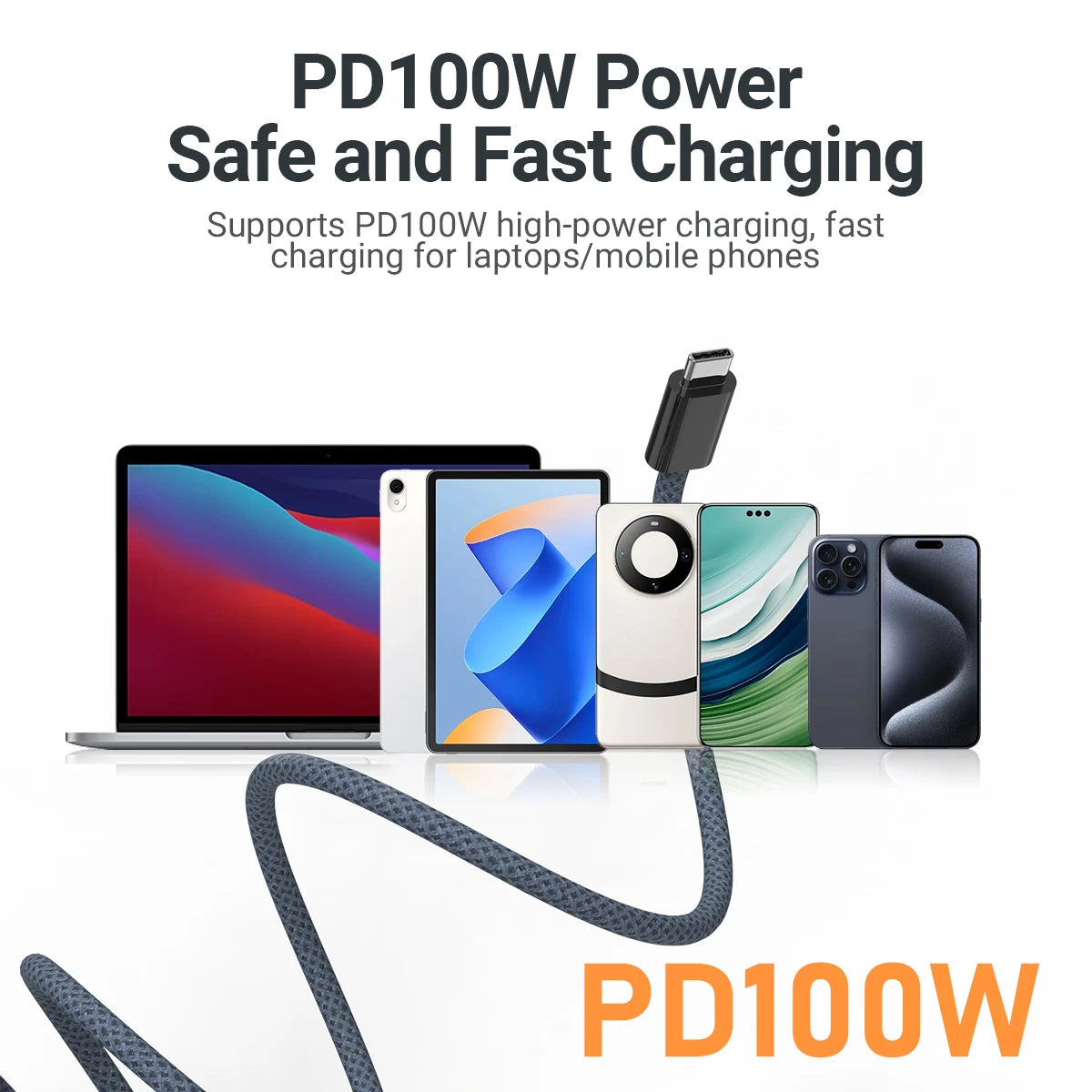Magnetic USB-C to USB-C Fast Charging Cable (100W)
