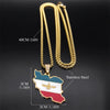 Stainless Steel Map Flag Pendant Necklace