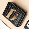 Alphabet Flower Double-Zip Card Wallet with Secure Clasp