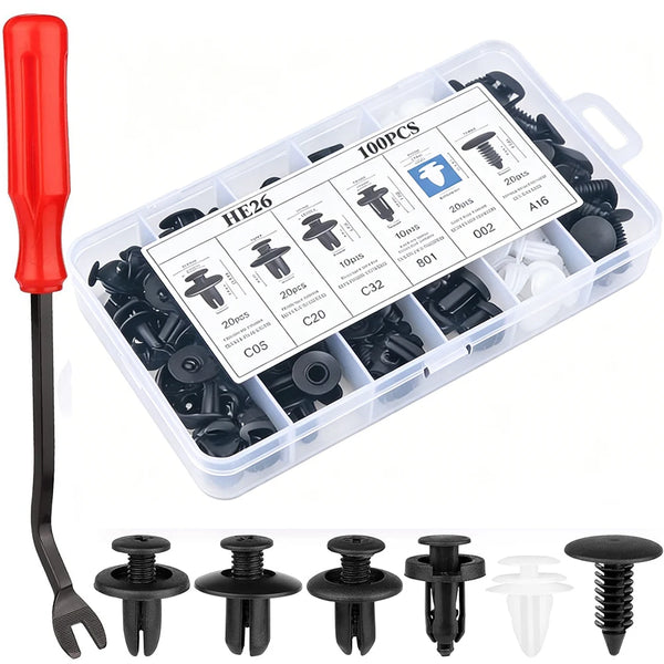 Universal Auto Fastener Clip Assortment Kit for Car Body Trim and Panels