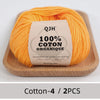 100% Organic Cotton Yarn for Knitting and Crocheting (2-Pack)