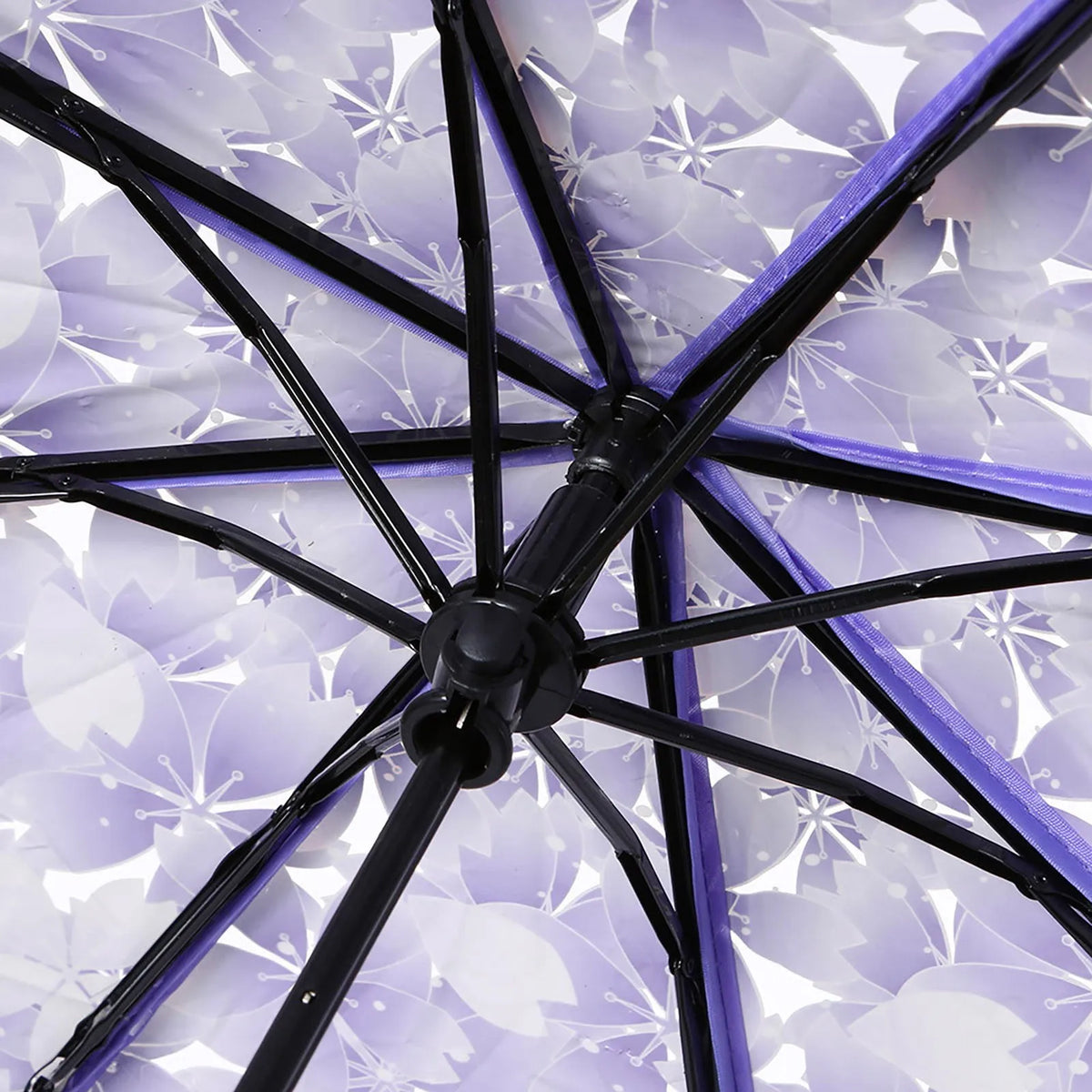 Clear Bloom Folding Umbrella with Floral Print