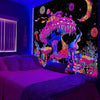 Glow-in-the-Dark Mushroom Forest Tapestry