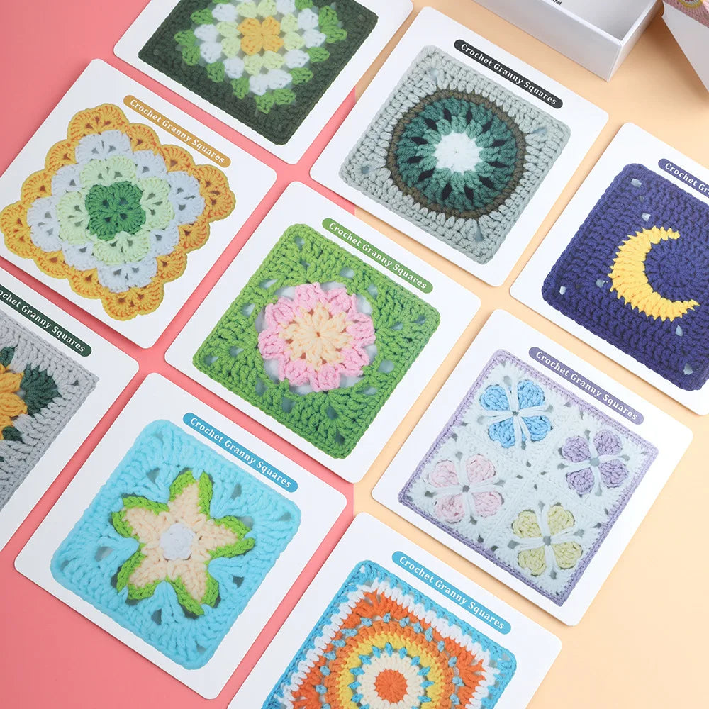 DIY Knitted Pattern Cards for Beginners – 50 Mix-and-Match Granny Square Designs