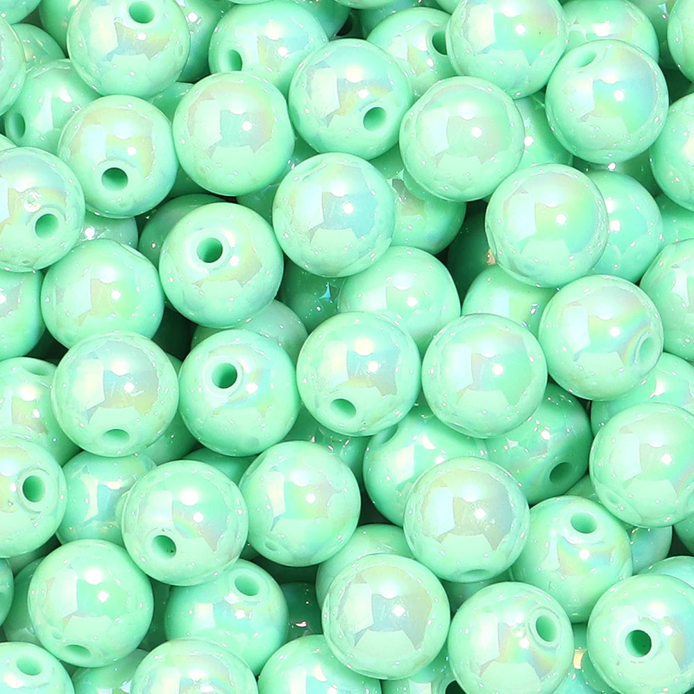 AB Color Acrylic Round Beads for Jewelry Making