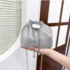 Rhinestone Bucket Crossbody Bag with Detachable Chain Strap