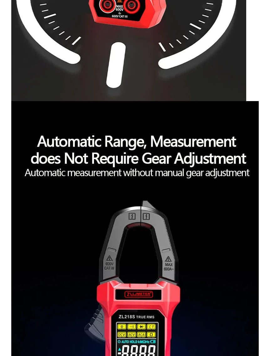Professional Digital Clamp Meter with 600A AC/DC Range