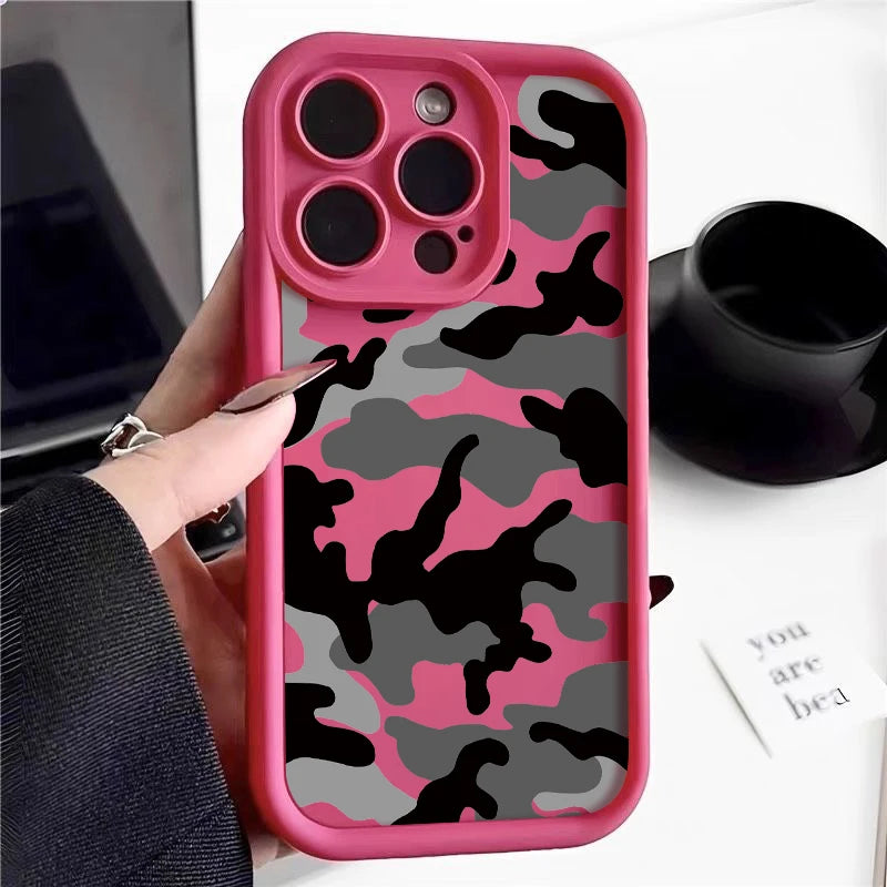 Camouflage Silicone Phone Case with Shock-Absorbing Protection
