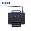 A black universal garage door opener receiver unit with three channel outputs and a connector cable.