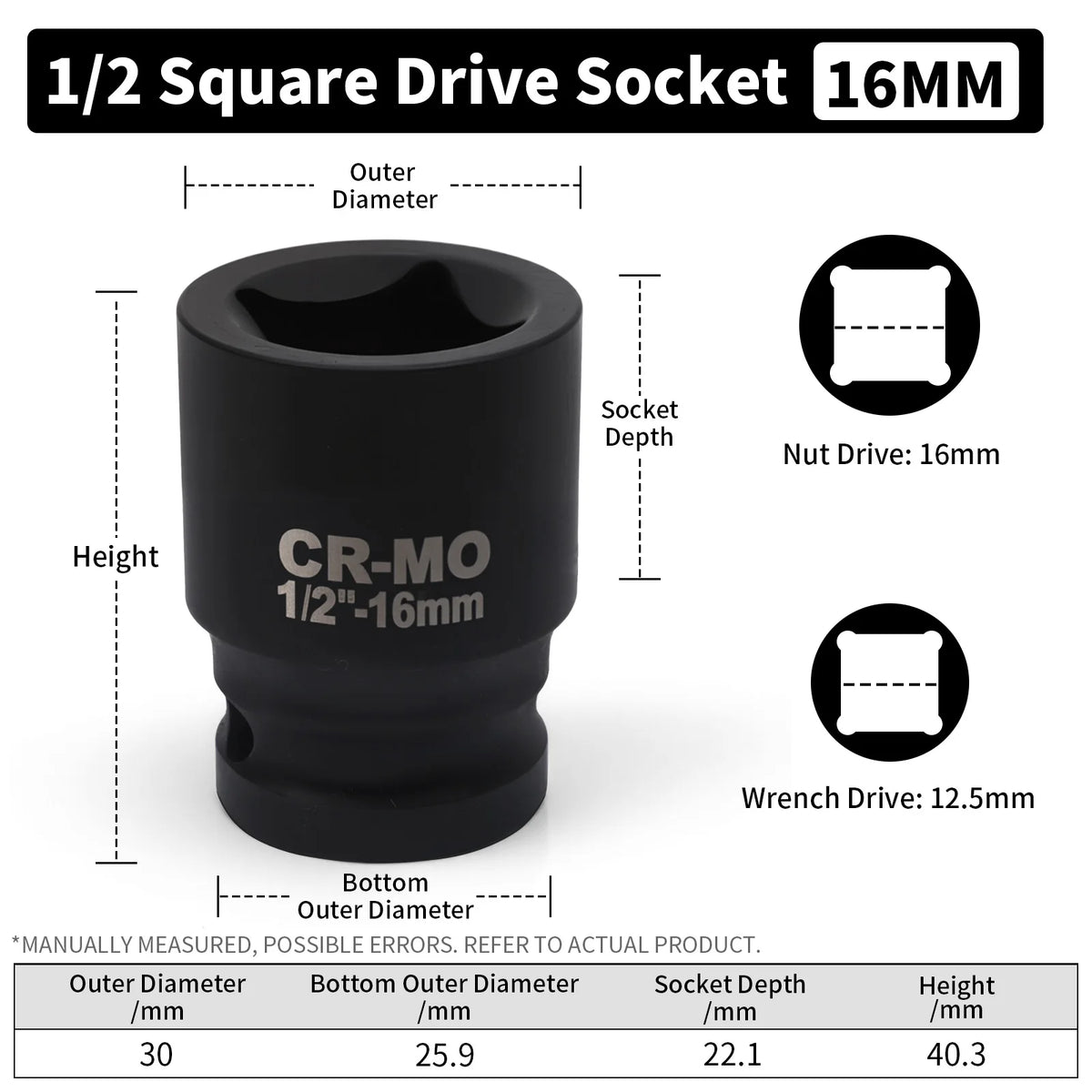 Heavy-Duty Square Drive Impact Socket Adapter Set
