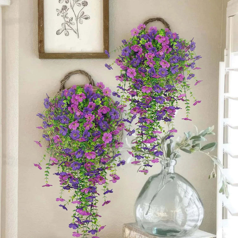 UV-Resistant Hanging Artificial Flowers – Silk-Like Outdoor Decor (Mixed Colors)
