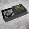 Golden Metal Revolver Dice Set for Tabletop RPGs