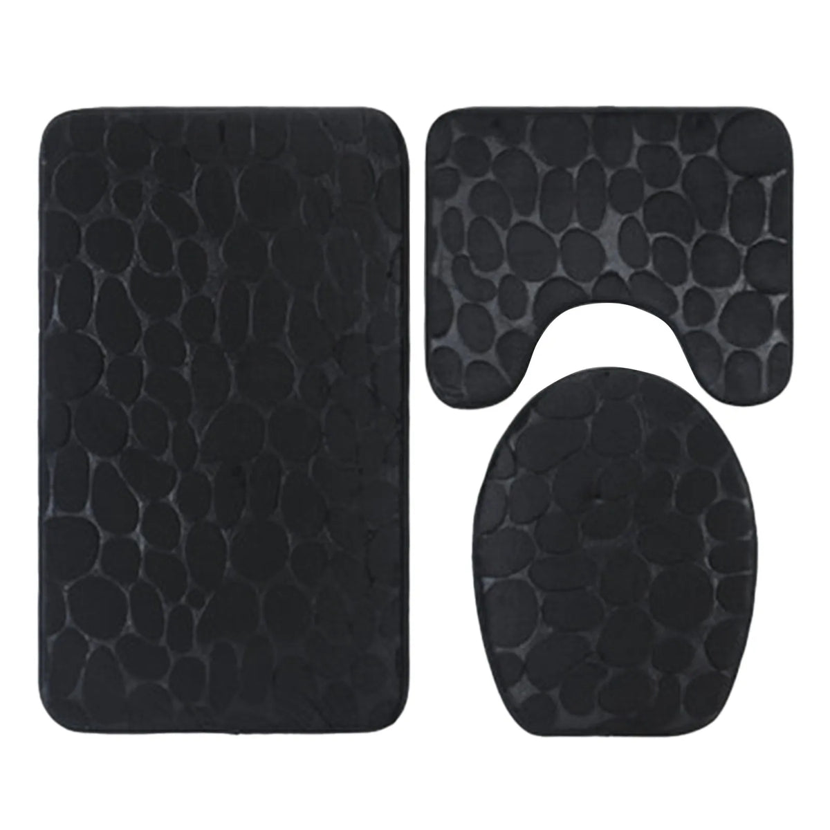 Plush Chenille Bathroom Rug Set with Non-Slip Backing