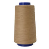 A spool of heavy-duty waterproof bonded polyester thread in tan with a blue core.