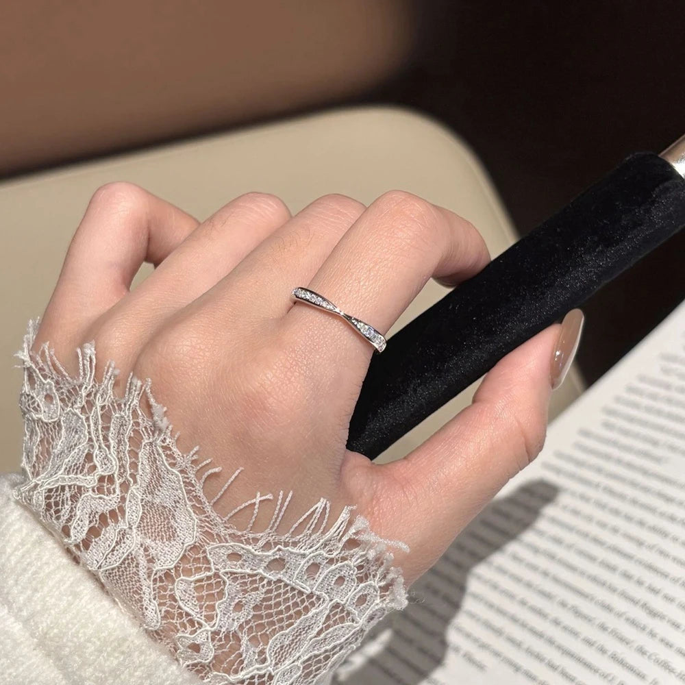 Moissanit-Stapel-Hochzeitsringe aus Sterling-Silber