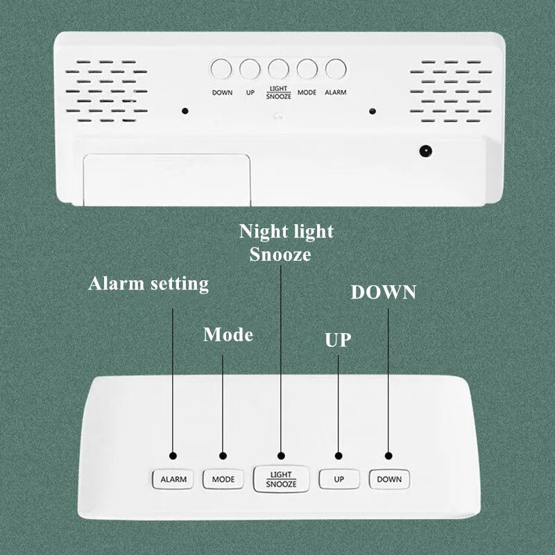 Modern LED Alarm Clock with Voice Control and Night Mode