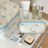 Bow Print Makeup Bag with Large Capacity