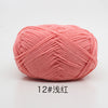 A ball of soft pink 12# yarn used for knitting and crochet