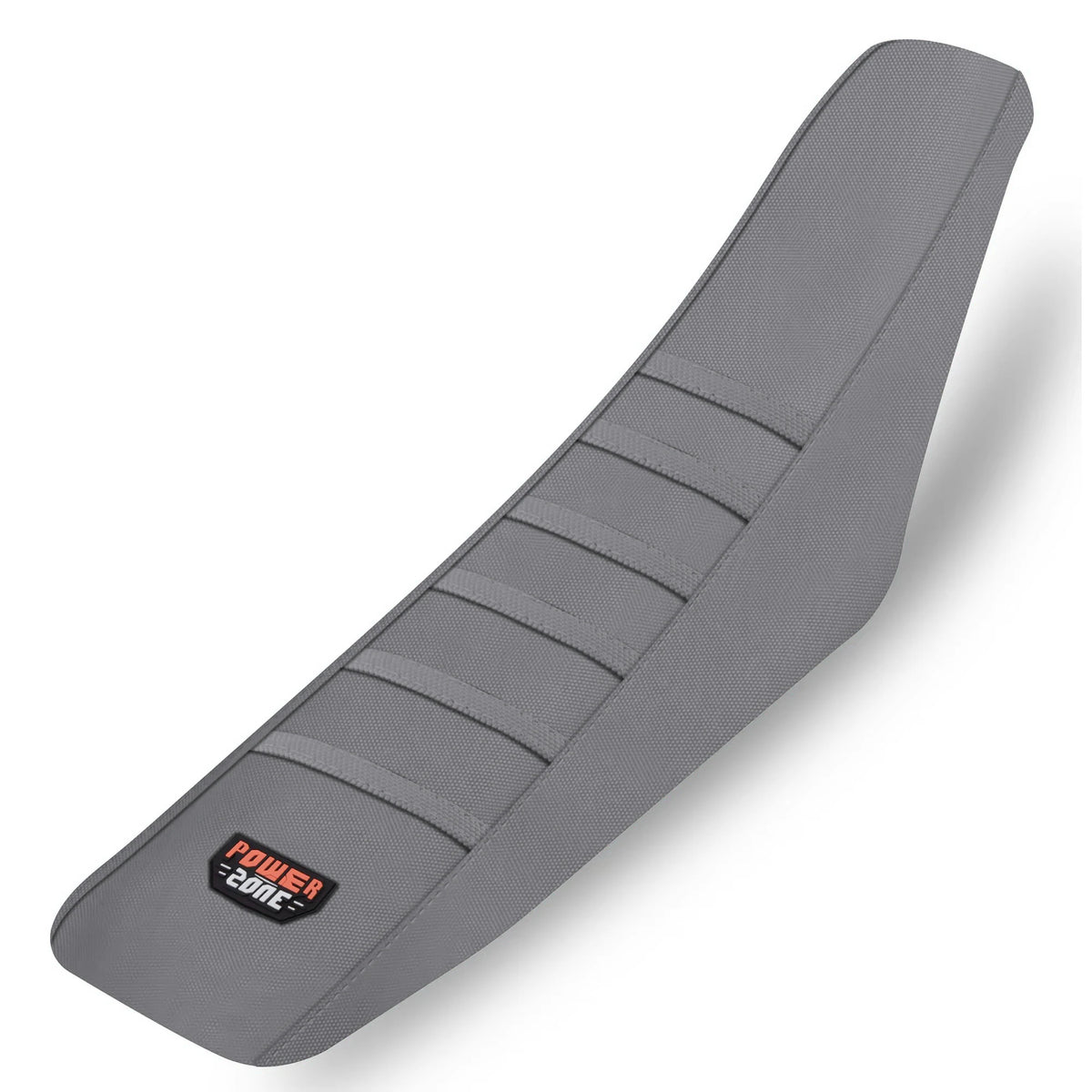 Gray ribbed motorcycle seat cover designed to be waterproof and non-slip