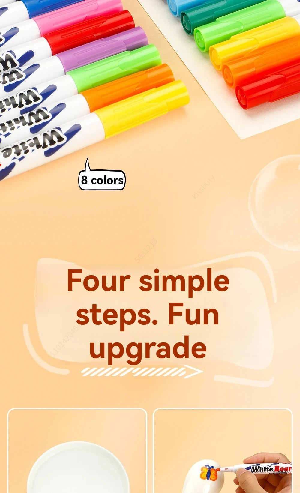 Erasable Whiteboard Markers for Glass, Ceramics & Office