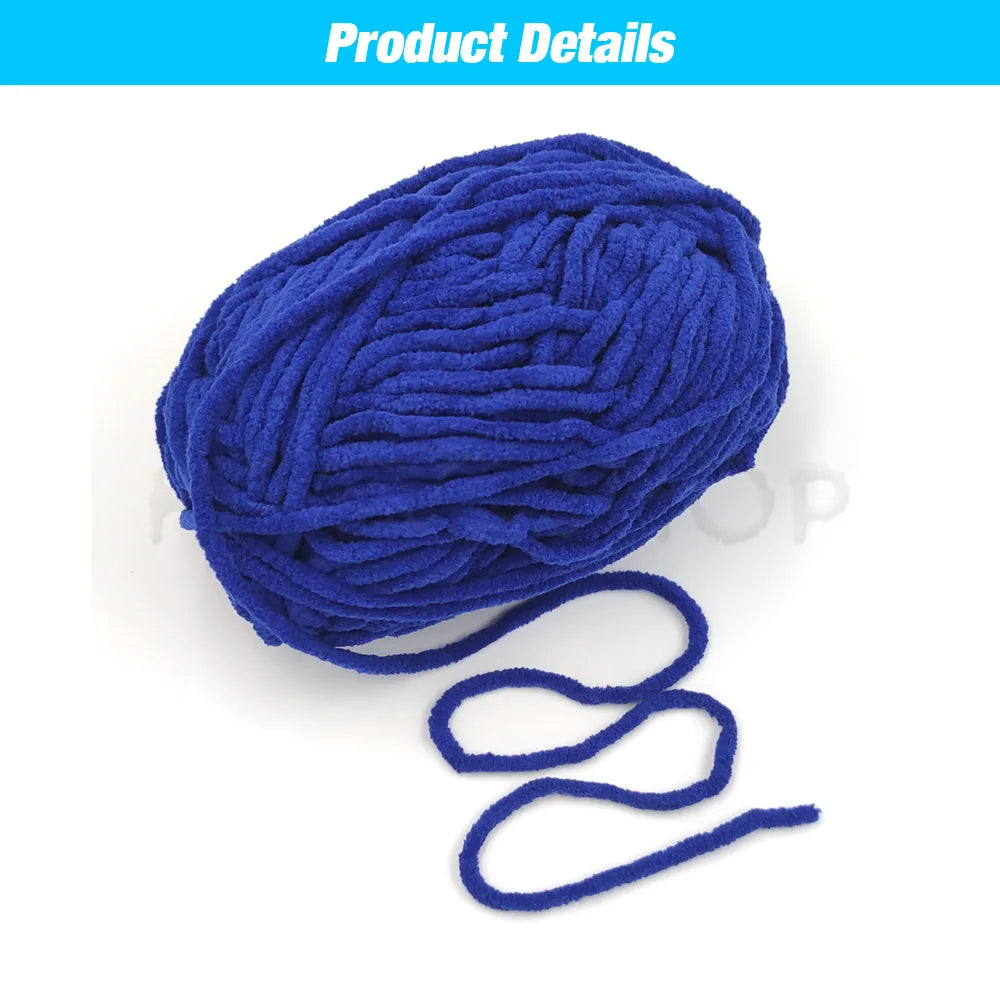 Soft Velvet Chenille Yarn for Knitting and Crochet – 2 Rolls