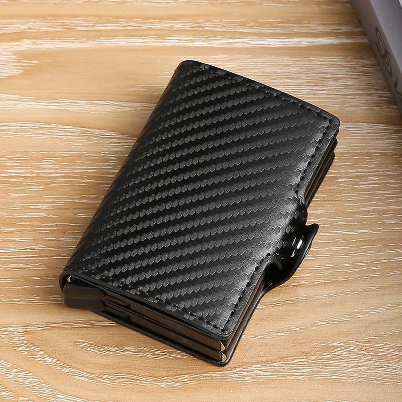 Slim Dual-Layer RFID-Blocking Carbon Fiber Wallet for Men