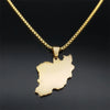 Stainless Steel Map Flag Pendant Necklace