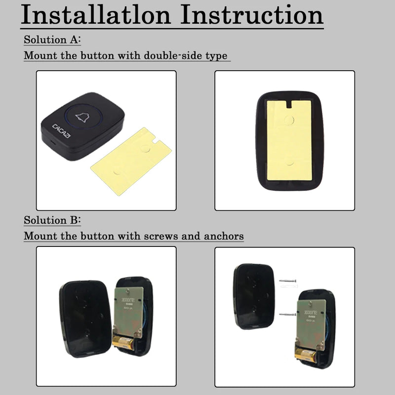 Wireless Doorbell with Long Range and Waterproof Design