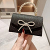 Crystal Bowknot Evening Clutch with Chain Strap