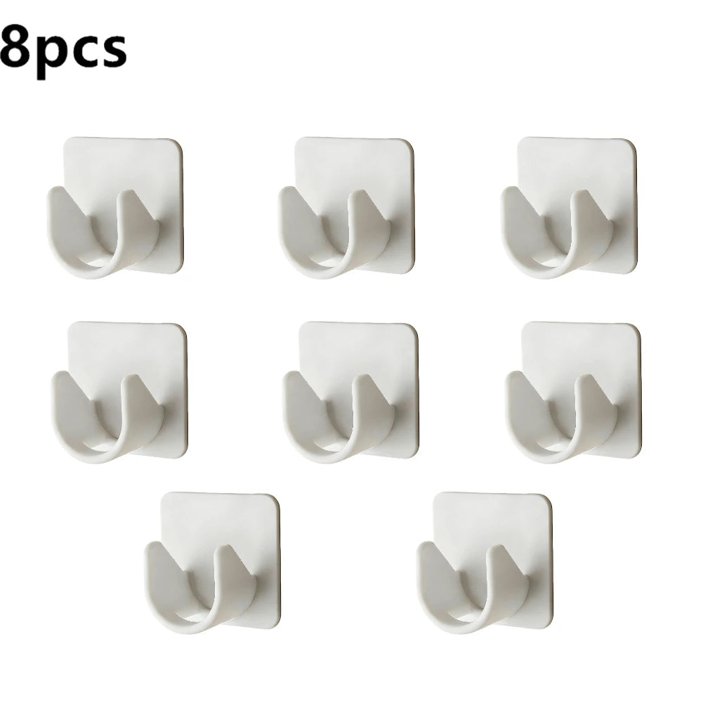 Self-Adhesive Curtain Rod Clamp Hooks – Punch-Free Wall Hanging Holders