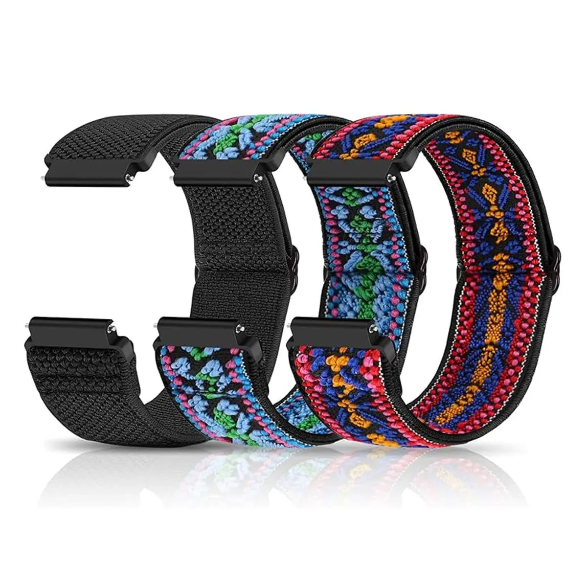 Tres bandas deportivas elásticas coloridas para ajustar rastreadores de fitness Garmin