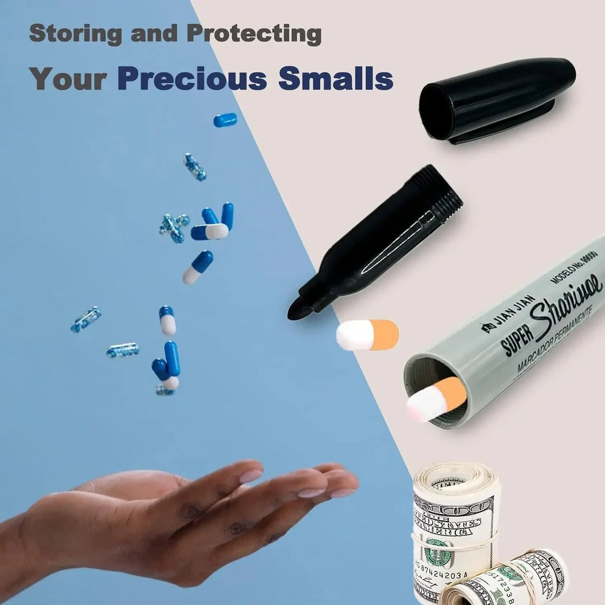 Disguised Marker Pen Safe with Hidden Compartment