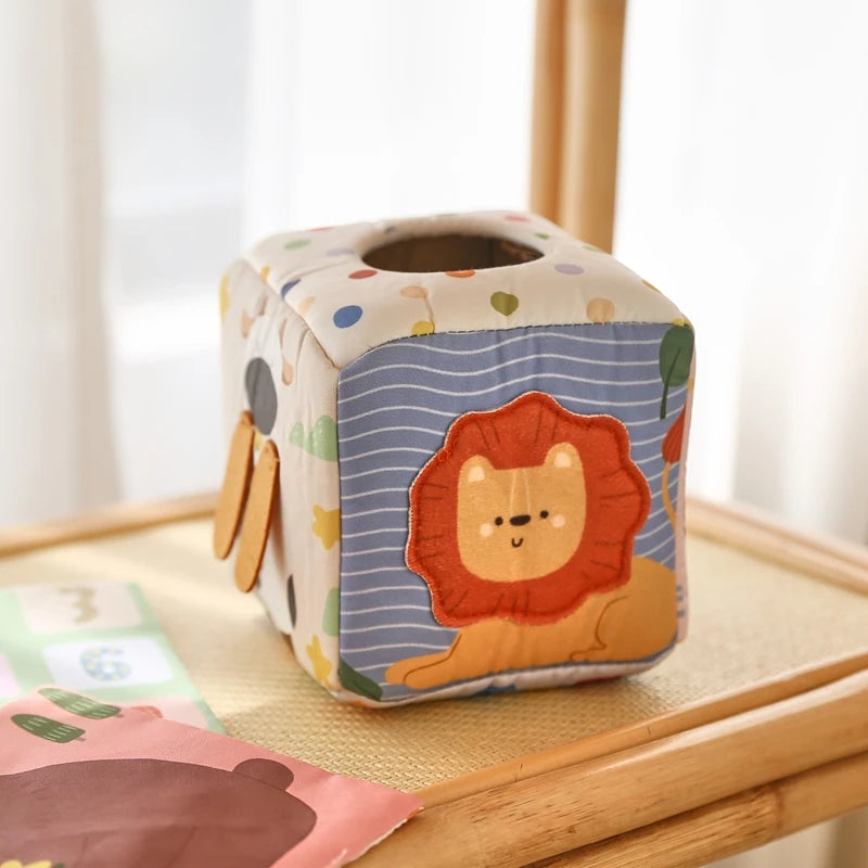 Montessori Sensory Tissue Box Toy with Soft Scarves