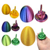 A collection of colorful Easter egg desk decor featuring various hand gestures and colors like yellow, purple, green, and pin