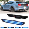 Dynamic LED side marker lights for Ford Mustang 2015-2023 featuring a black mounting bracket and blue LED strip.